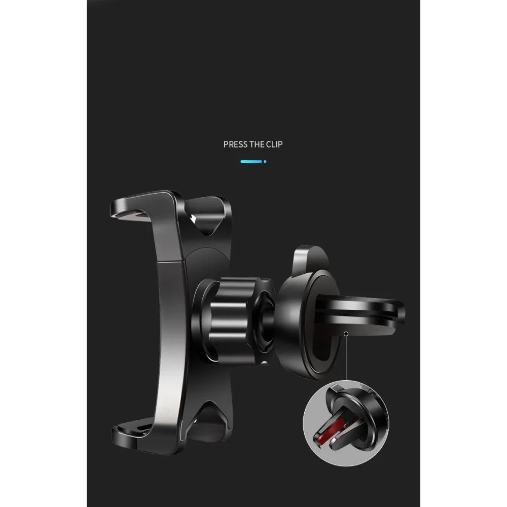 3 in 1 Car GPS Smartphone Holder: Dashboard / Visor Clamp   AC Grid Clip for GiONEE M5 Marathon mini (2016) - Black
