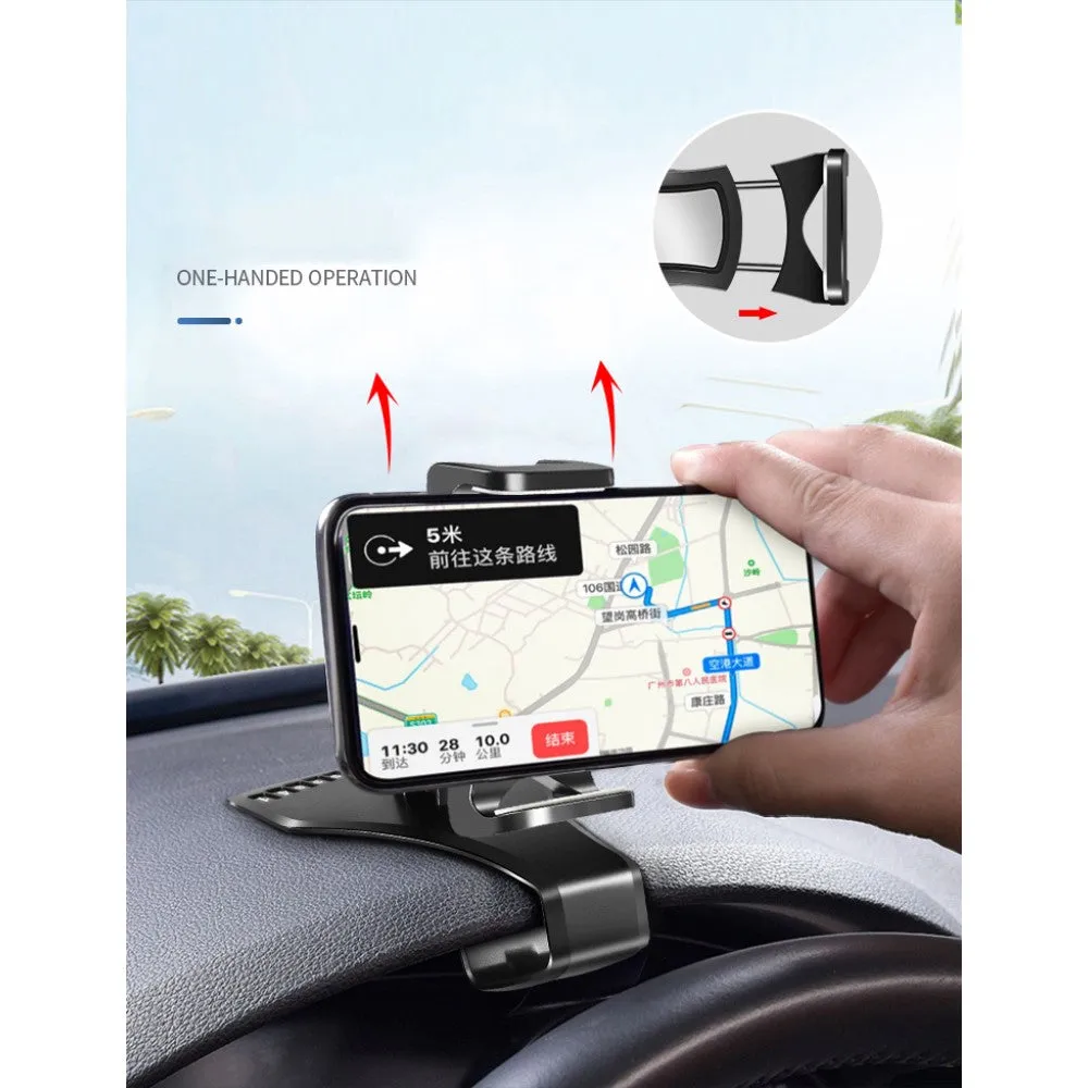 3 in 1 Car GPS Smartphone Holder: Dashboard / Visor Clamp   AC Grid Clip for GiONEE M5 Marathon mini (2016) - Black