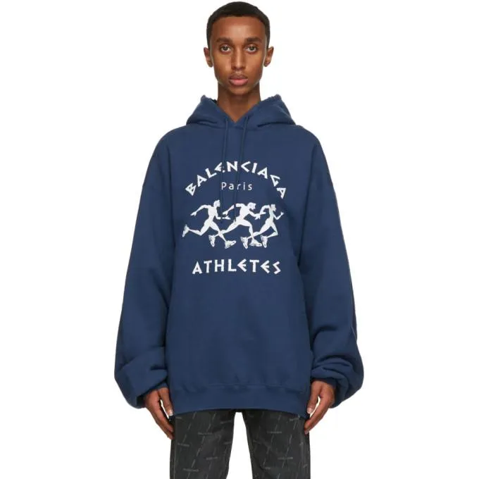Balenciaga Navy Marathon Sport Hoodie
