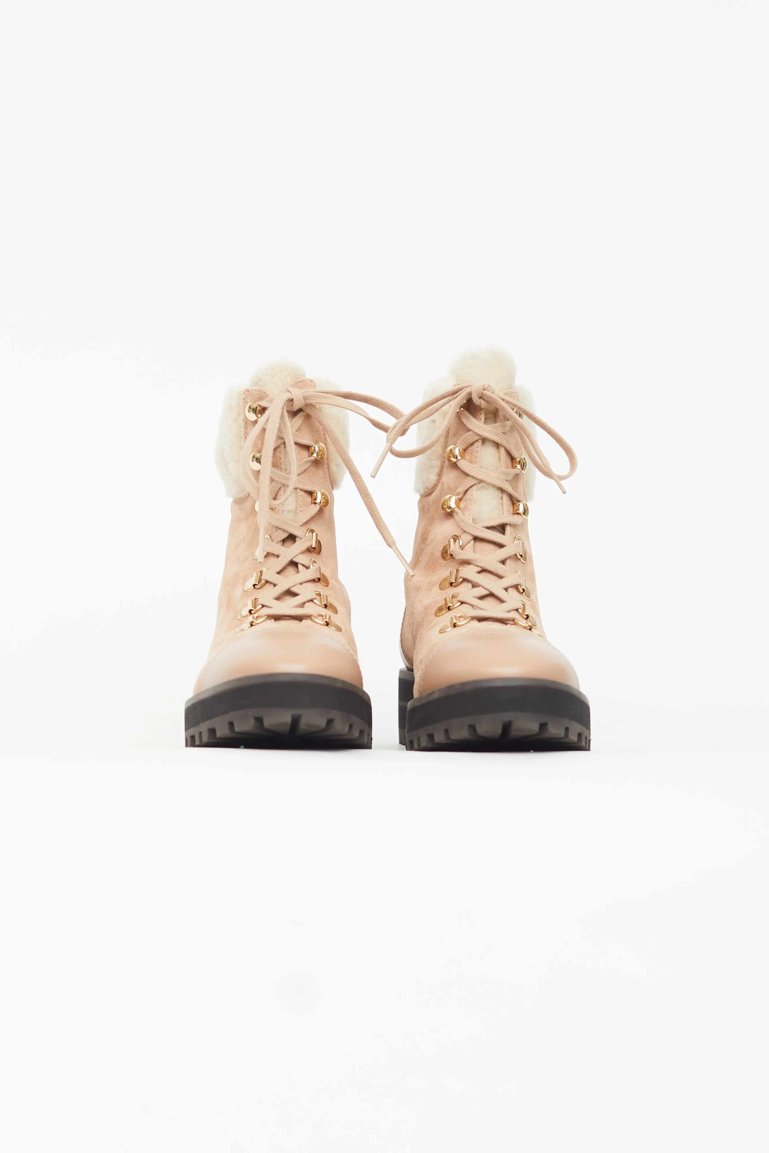 Beige Alpine Cozy Combat Boot