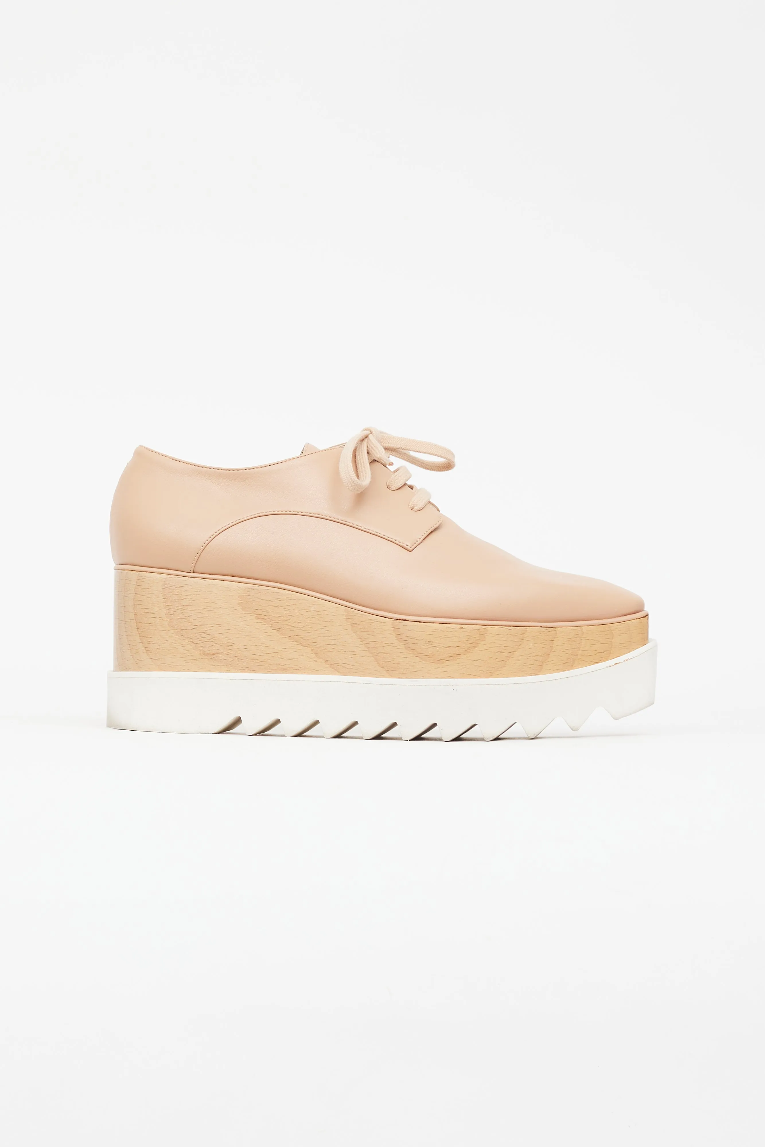 Beige Faux Leather Elyse Derby