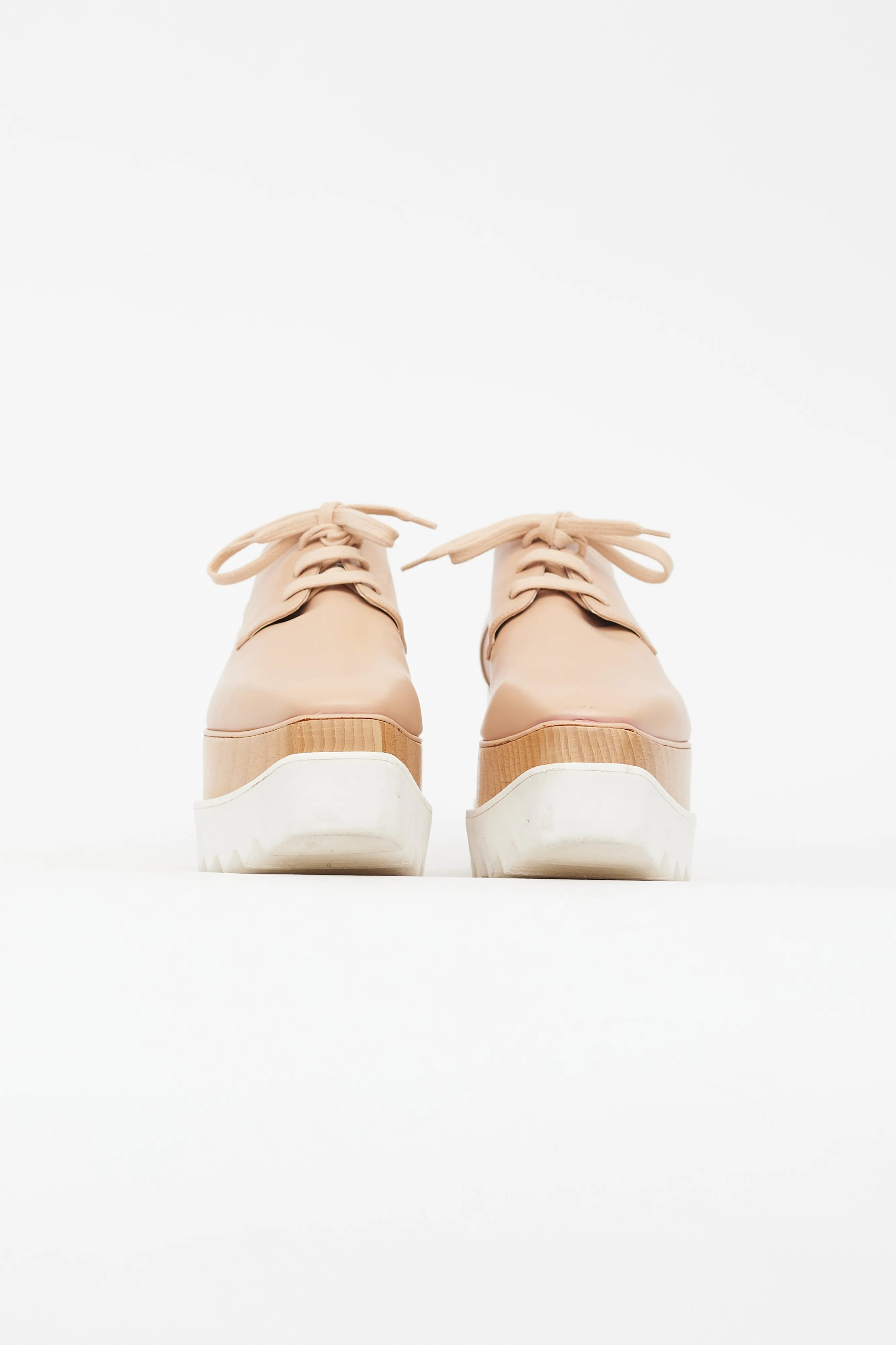 Beige Faux Leather Elyse Derby