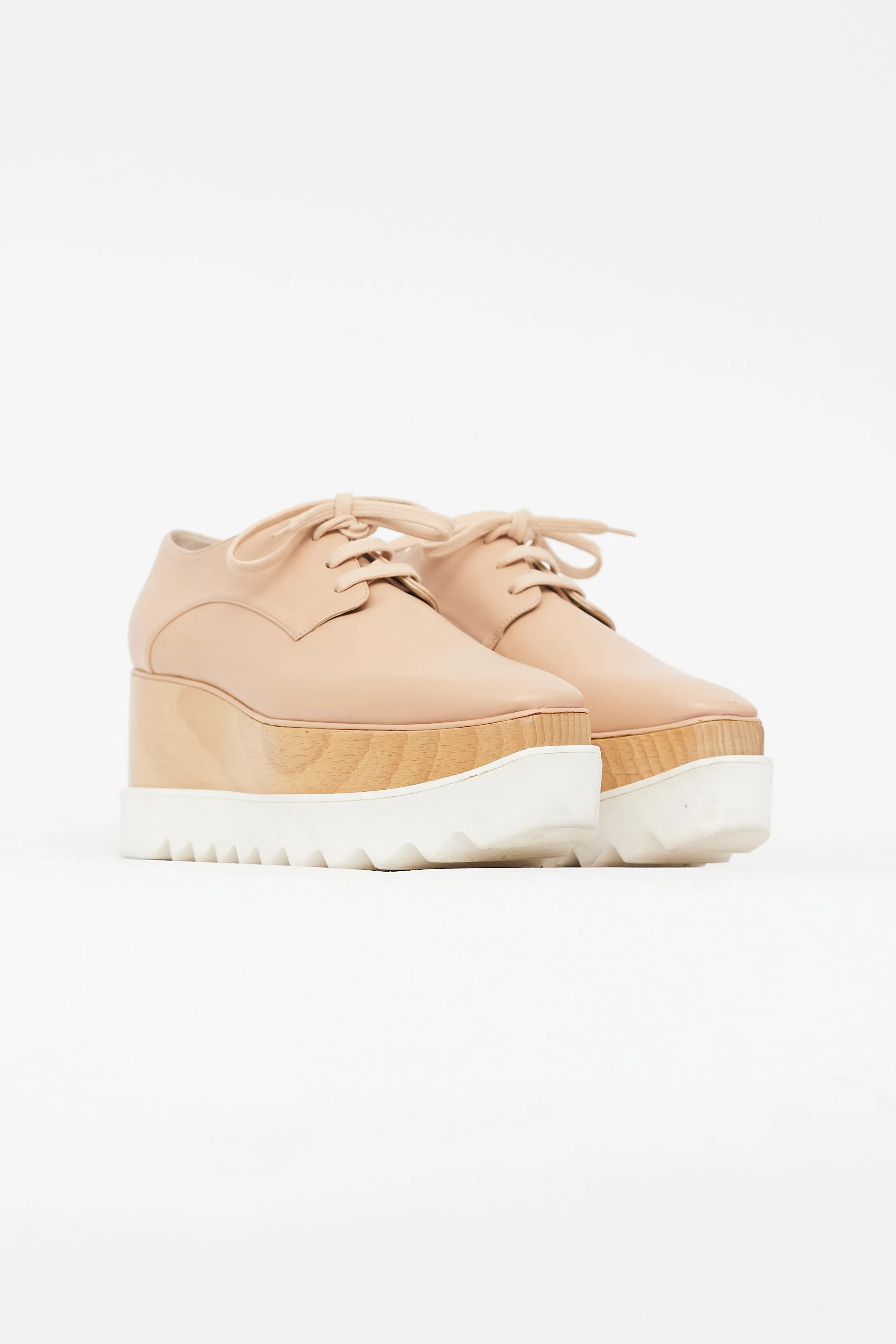 Beige Faux Leather Elyse Derby