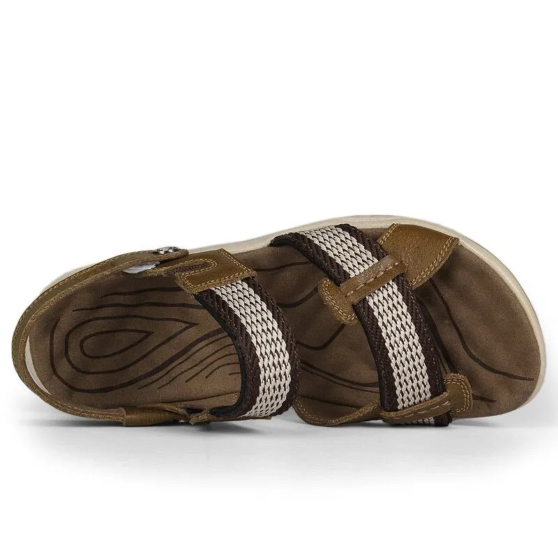 Cuzcare Orthopedic Sandals Men Leather Comfortable Summer Arch Support
