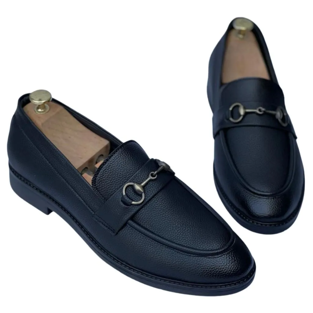 Elegant Casual Burnished Horsebit Leather Loafers Shoes For Men