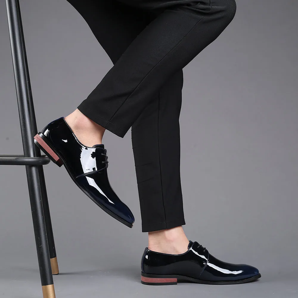 Men's Pattern Leather Shiny Derby Shoes