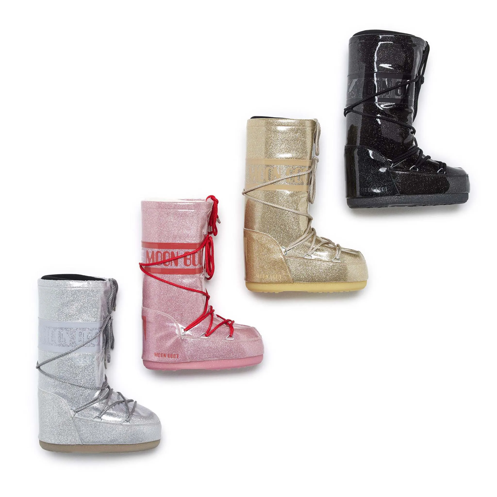 MOON BOOT Icon Glitter Gold Boots