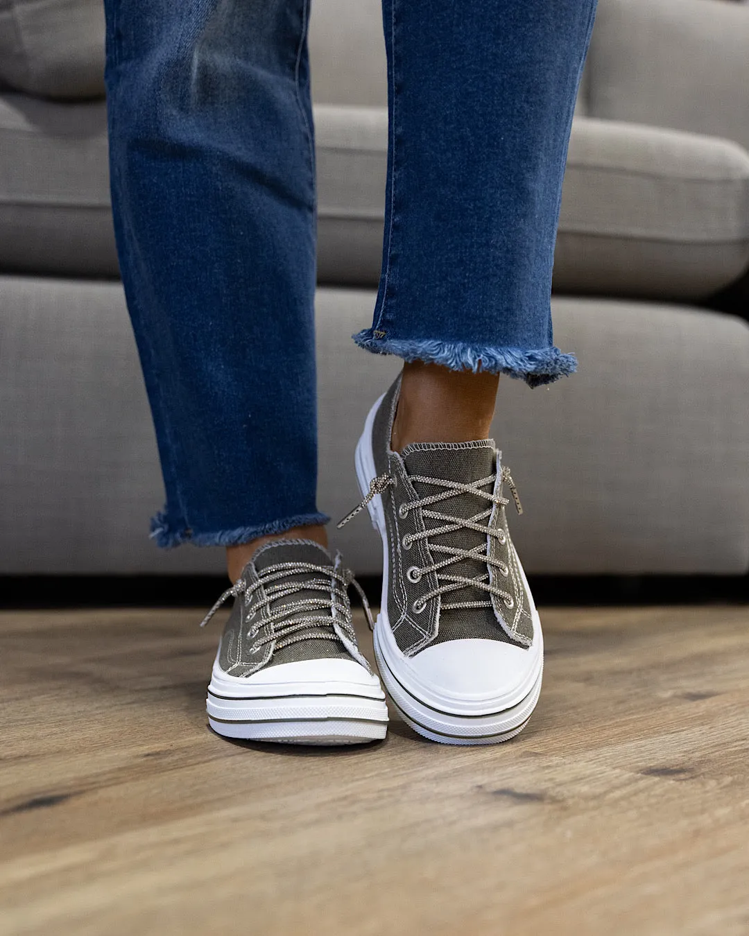 NEW! Very G Aman Sparkle Sneakers - Khaki