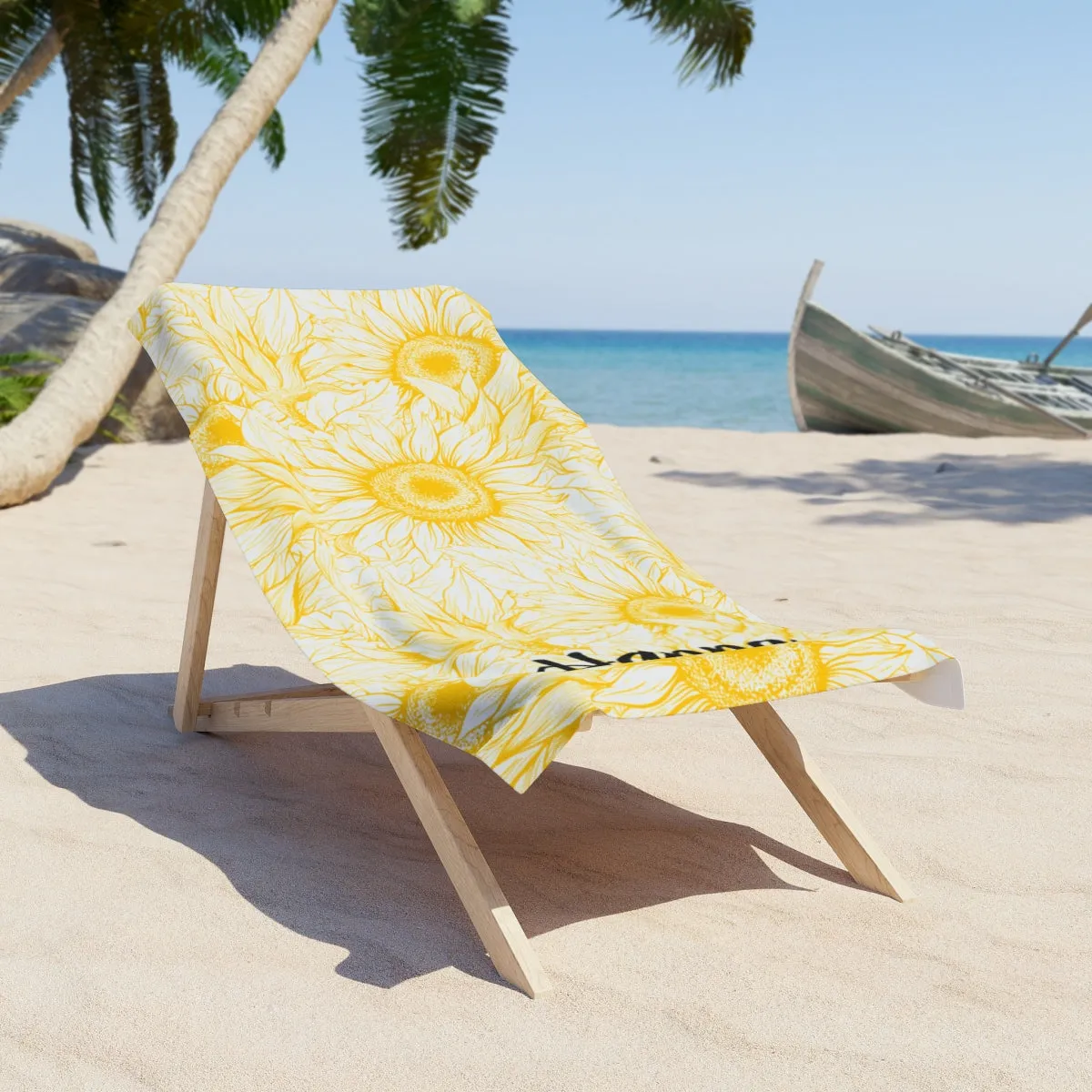 Personalized Sunflower Beach Towel  Quick-Dry, Sand-Free & Soft